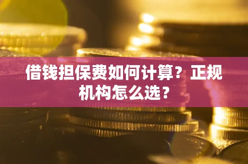 北京借钱担保费如何计算？正规机构怎么选？